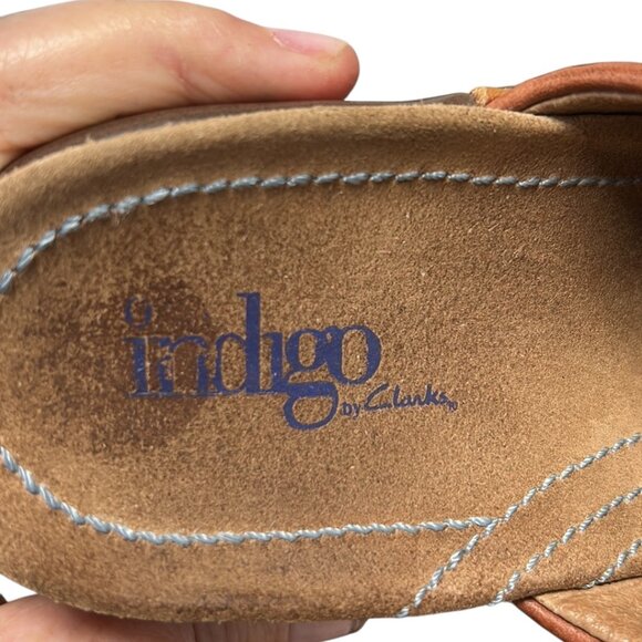 Clarks Indigo Leather Slip on Clogs Size 8 - Picture 10 of 10